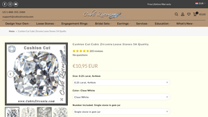 Cubic Zirconia - Cushion Cut Loose Stones 5A Quality