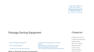 Cubiscan - Package Sorting Equipment