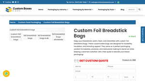 Custom Boxes Lane - Custom Foil Breadstick Bags