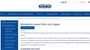 CVC Technologies - F0804 Monoblock Liquid Filler and Capper