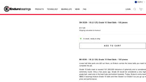 Enduro - BK-5039 Grade 10 Steel Balls