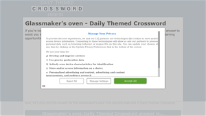 Daily Themed Crossword - Glassmaker's Oven Answer