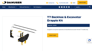 Danuser - T7 Backhoe & Excavator Grapple Kit