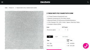 Dazian - 2-Thread White Poly Sharkstooth Scrim