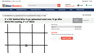 Deer Busters - 5' x 100' 14 ga Welded Wire