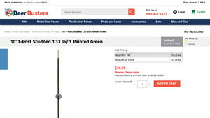 Deer Busters - 10 T-Post, Studded, Painted Green
