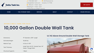 Delta Tank Inc - 10,000 Gallon Double Wall Fuel Tank