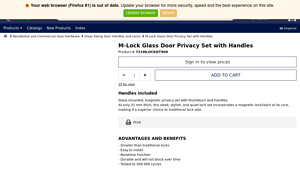 Deno - M-Lock Glass Door Privacy Set