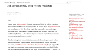 Deranged Physiology - Wall Oxygen Supply Regulators