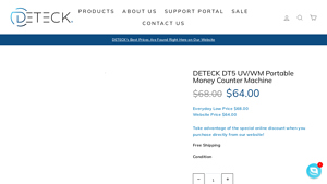 DETECK - DT5 UV/WM Portable Money Counter Machine
