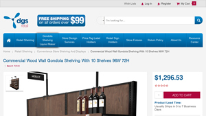 DGS Retail - Commercial Wood Wall Gondola Shelving