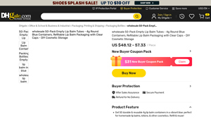 DHGate - 50-Pack Empty Lip Balm Tubes