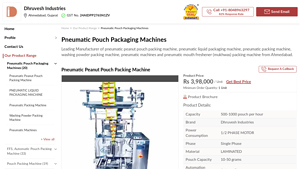 Dhruvesh Industries - Pneumatic Peanut Pouch Packing Machine