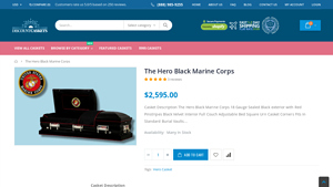Discount Caskets - The Hero Black Marine Corps