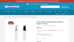 Discount Vials - 1.5 ml Perfume Sampler Spray Atomizer Vial