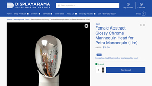 Displayarama - Female Abstract Glossy Chrome Mannequin Head