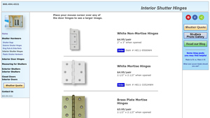 DIY Shutters - White Non-Mortise Hinges