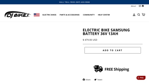 DJ eBikes - Electric Bike Samsung Battery 36V 13Ah