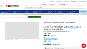 PACIFIC PLASTICS INC - UVR BROWN 1 SCH 40 PVC Pipe