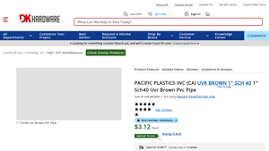 PACIFIC PLASTICS INC - 1 inch SCH 40 PVC Pipe