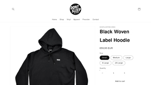 Don't Sleep Records - Black Woven Label Hoodie