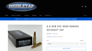 Double Tap Ammo - 6.8 Rem SPC 90gr Bonded Defense® JSP