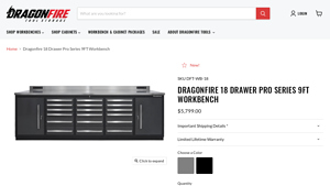Dragonfire - 18 Drawer Pro Series Workbench