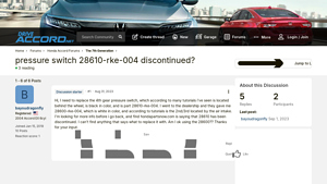 Drive Accord - Pressure Switch Replacement