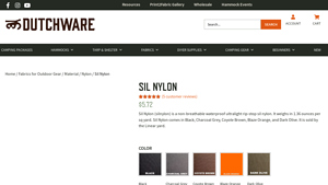 Dutchware Gear - Sil Nylon Fabric