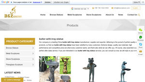 D&Z Sculpture - Butler With Tray Statue