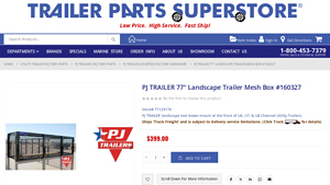 Eastern Marine - PJ TRAILER 77 Landscape Trailer Mesh Box