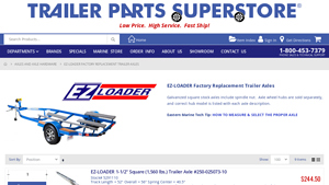EZ-LOADER - Factory Replacement Trailer Axle #250-025073-10