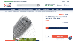 Easy Pet Fence - 5' x 100' Hot Dipped Galvanized Welded Wire