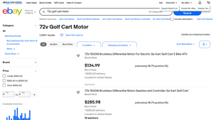 72V Golf Cart Motor - 1500W Brushless Differential