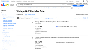 Vintage Golf Carts - Various Listings for Sale