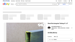 Steel Rectangular Tubing - New 6 x 2