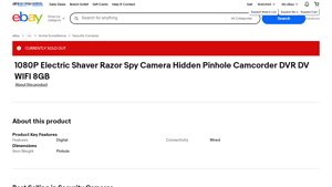 eBay - 1080P Electric Shaver Spy Camera