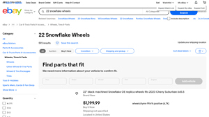 GMC - GLOSS BLACK SNOWFLAKE WHEELS SET 22X9