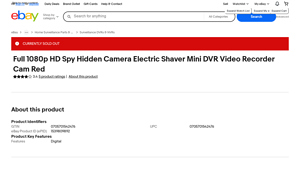 Full 1080p HD Spy Camera - Electric Shaver Mini DVR