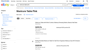 Manicure Table - Adjustable Pink Nail Desk