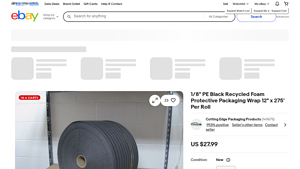 IVEX - 1/8 PE Black Recycled Foam Protective Packaging Wrap