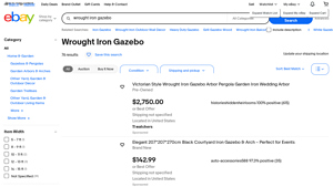 eBay - Wrought Iron Gazebo