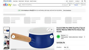 Enamel Milk Pan - Dual Pour Spout Butter Warmer