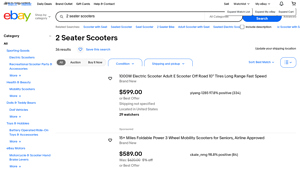 eBay - 2 Seater Electric Mobility Scooter