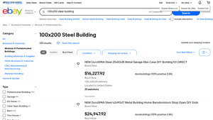 eBay - 100x200 Steel Building