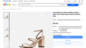 Aqua - Maika Open Toe Ankle Strap Sandal