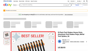 10 Pack - Heavy Duty Aluminum Tent Stakes
