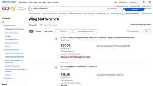 eBay - Wing Nut Wrench Selection