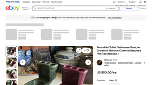 Porcelain Toilet Salesman Sample - Green or Maroon
