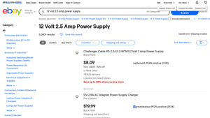 eBay - 12V 2.5A Power Supply